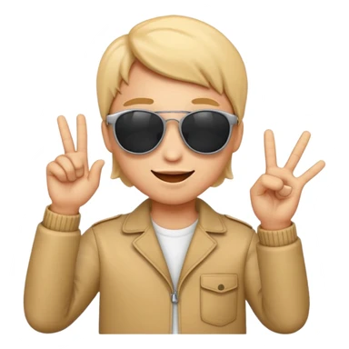 EVET İŞARETİ YAPAN VE GÖZLÜK TAKMIŞ YANA BAKAN HAVALI EMOJİ sticker