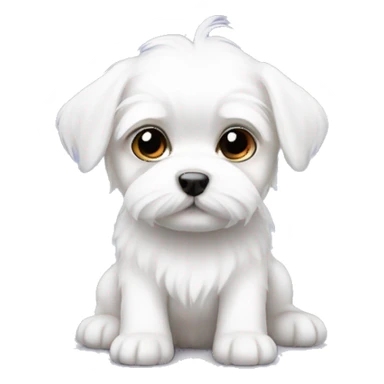 small baby dog white and maltese  sticker
