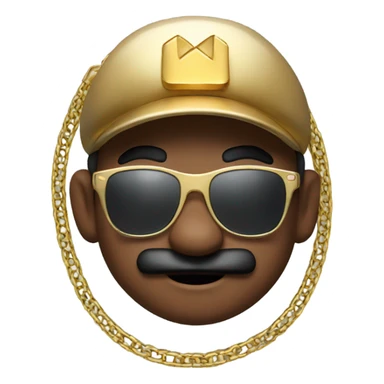 Mario with sunglasses and gold chain necklace sticker