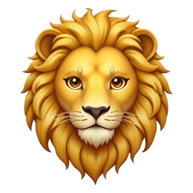 Cinematic Lion Emoji, Vibrant and bold, Iconic and striking design, rim lighting effect, golden and amber tones, Simplified yet expressive features, highly detailed, glowing with warm golden hues, high shine, fierce and majestic, stylized with a touch of fantasy, playful and bold, blending realism with charm, soft glowing outline, clean and immaculate design, confident and strong pose, capturing the essence of a lion in an easily recognizable and captivating form, so lively it feels as though it could roar out of the screen! sticker