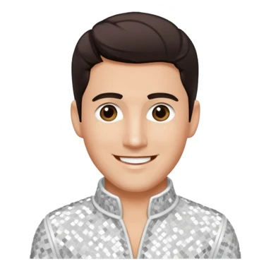 Jonathan Knight from NKOTB with dark brown hair, white sequin outfit sticker