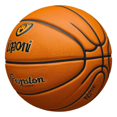 Crea un balón de basket negro con rayas blancas sticker