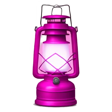 Realistic camping fuschia lit camping lantern lisolated. sticker