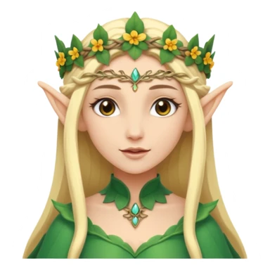 Flower-crowned elf queen sticker