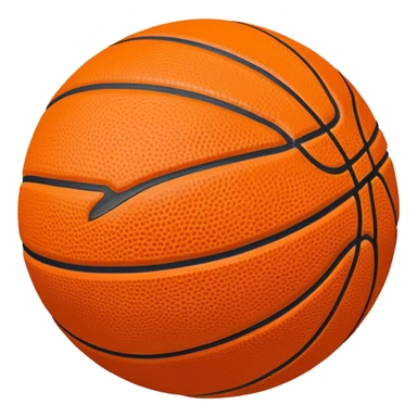 Cinematic Realistic image of a basketball rendered in vivid orange with a pebbled surface texture and crisp stitching details, set against a high-contrast backdrop that highlights its dynamic, sporty essence sticker