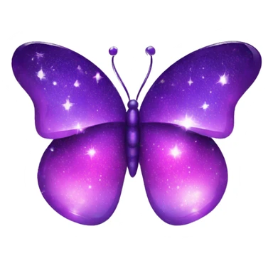 One Purple-Shiny-Gem-Crystal-Glitter-Galaxy-Gradient-Sparkle-Stars-Glass-Butterfly sticker