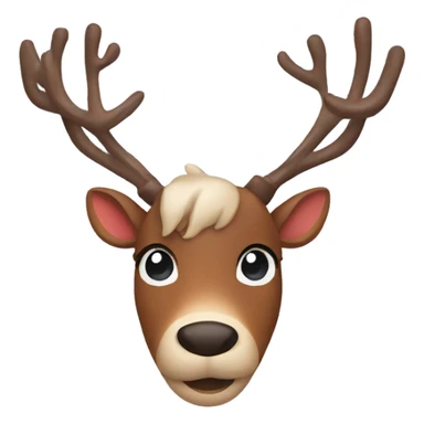 reindeer with bow sticker