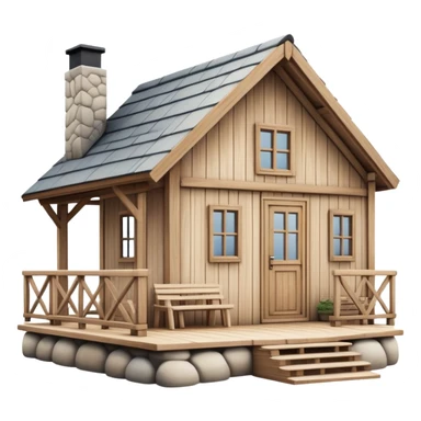 scandinavian wooden house with patio sticker