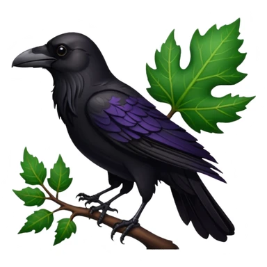 A raven holding a weirwood leaf sticker