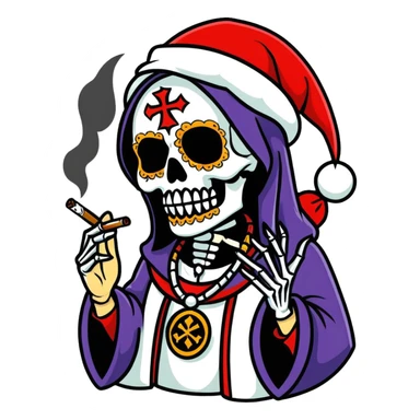 Santa muerte  smoking  sticker