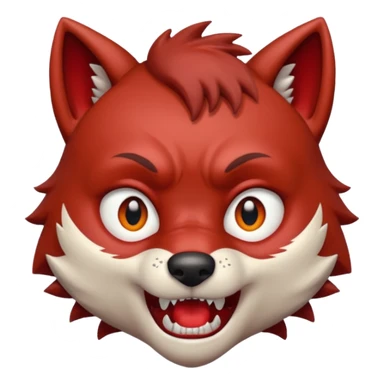 Wolf Boy Red Scared sticker