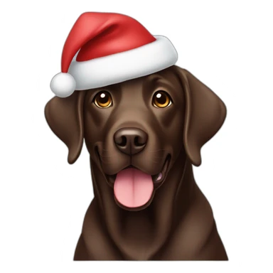 chocolate labrador with christmas hat sticker