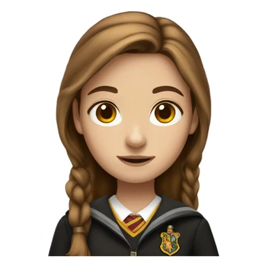 hogwarts uniform brown-haired girl sticker
