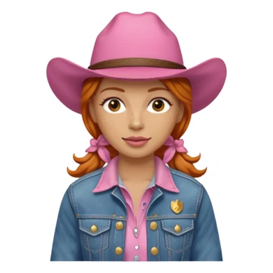 ginger cowgirl with pink hat sticker