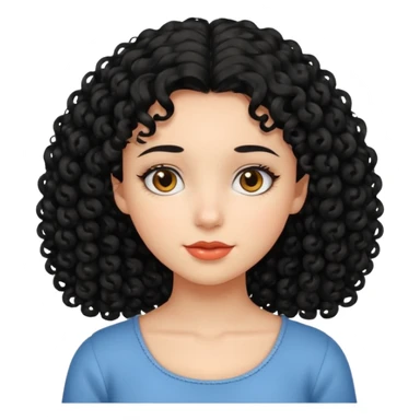 Menina de cabelo cacheado preto e abaixo do ombro  sticker