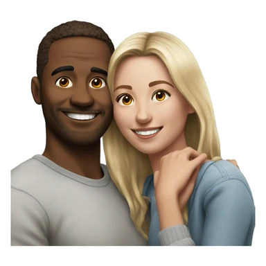 Hyper Realistic beautiful model couple hug with warm smiles sticker