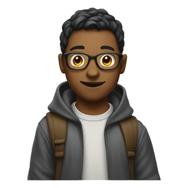 Nerd in hoodie pointing up sticker