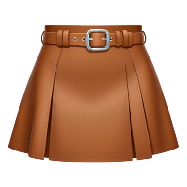mini brown leather skirt with belt sticker