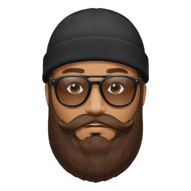 Guy with a really huge beard wearing  sunglasses and a black beanie  sticker