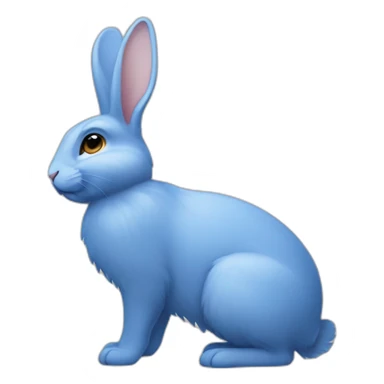 Lapin bleu avec des ailes sticker