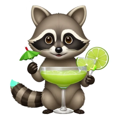 racoon having margarita sticker