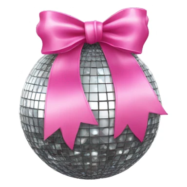 Disco ball with a pink bow on top sticker