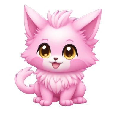 Anthro Shiny Pastel Pink Gradient Anime Chibi Fakémon Fur Sona sticker