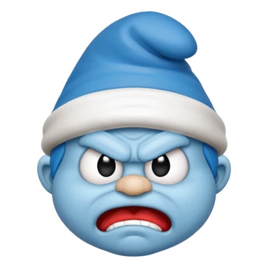 angry smurf  sticker