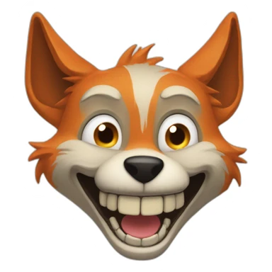 renard mort de rire sticker