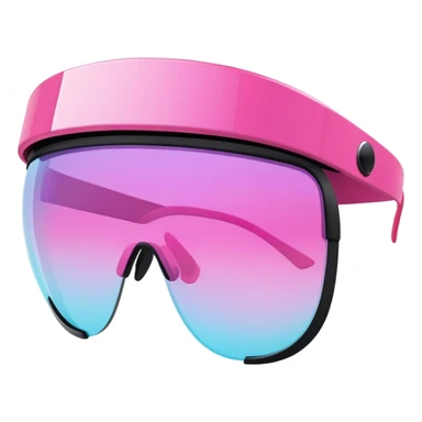 extra bulky pink visor sunglasses, ultra thick Y2K style, maximum chunky design sticker