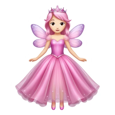 pink fairy sparkle princess dress sticker