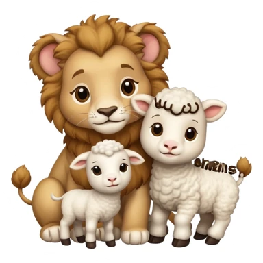 Lion and lamb cute sticker