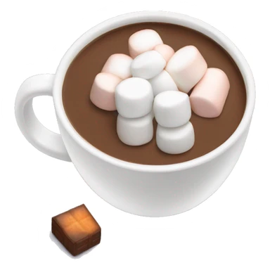 White mug with hot cocoa and marshmallows in it sticker