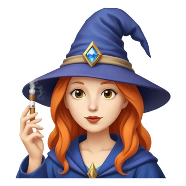 female wizard smoking joint sticker