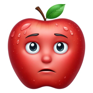 Frozen icy sad face apple emoji sticker