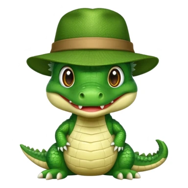 baby crocodile in hats sticker