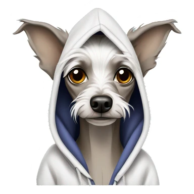 Chinese crested dog wearing hoodie sticker