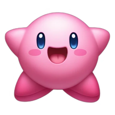 cute happy Kirby jumping on a star sticker