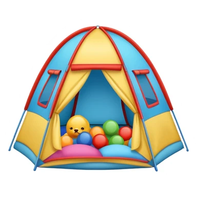 kids tent filled with toys sticker