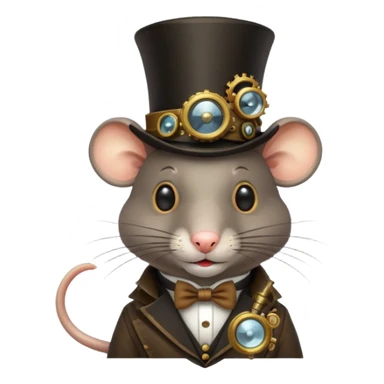 Rat with top hat /steampunk sticker