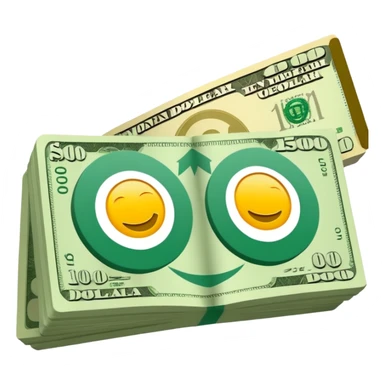 Caricatura de un billete de $100 sticker