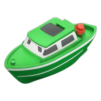 Voiture verte sur un bateau sticker