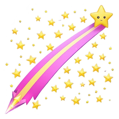 purple-pink shooting star, yelow stars sticker