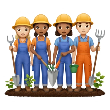 Make a photo of 5 project managers, specificly 3 girls and 2 boys, that are making project for improvment of the vineyard sticker