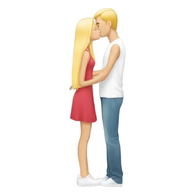 👩🏼blond hair girl kissing tall guy🧑🏻 sticker