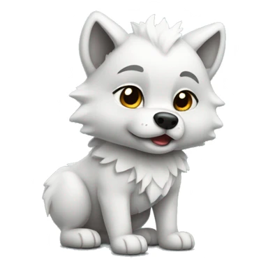 Niedlicher Weiß schwarzer Baby Wolf sticker