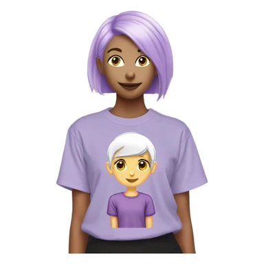 Girl with light purple shorthair elf leasbian t shirt gothic sticker
