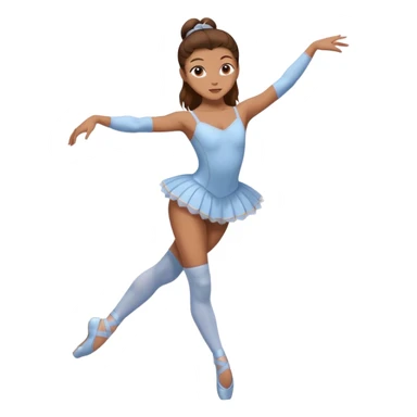 Ballet dancer in over the knee socks, leotard and long brown hair sticker