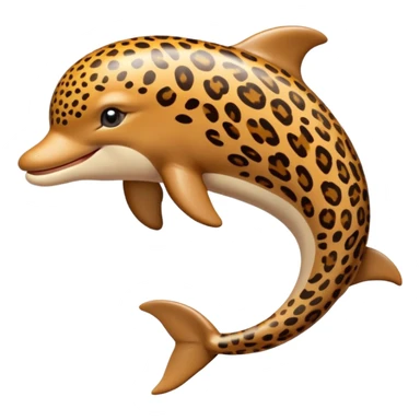 the dolphin emoji, but instead of blue skin it has leopard skin on the whole body (no blue anymore) sticker