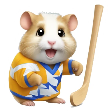 hamster with icehockey sticker